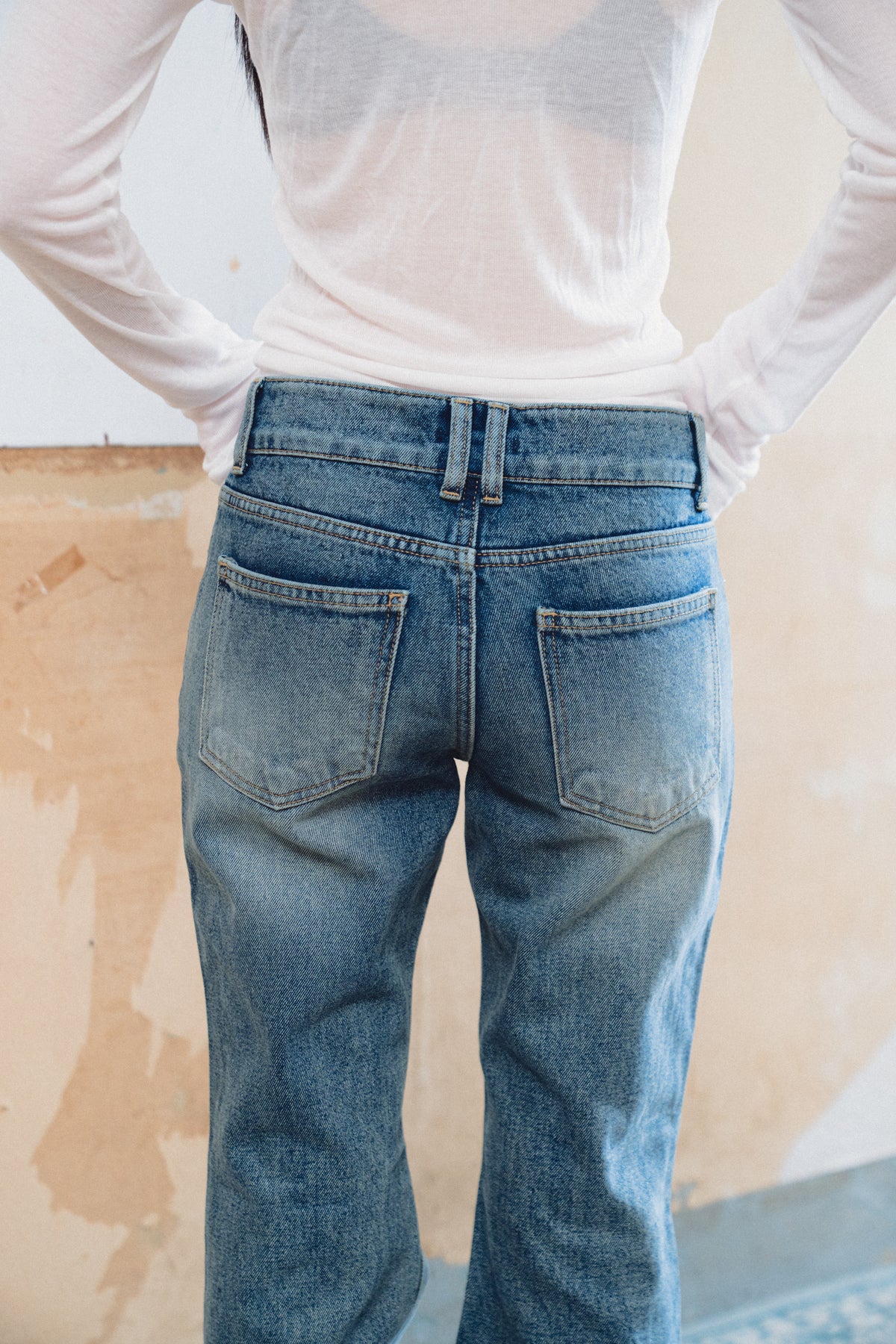 Low-Rise Flared Jeans