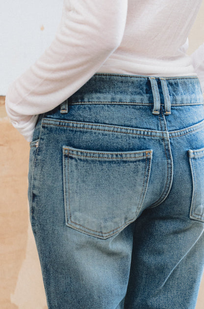 Low-Rise Flared Jeans