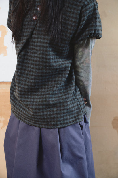 Plaid Button-Down Top