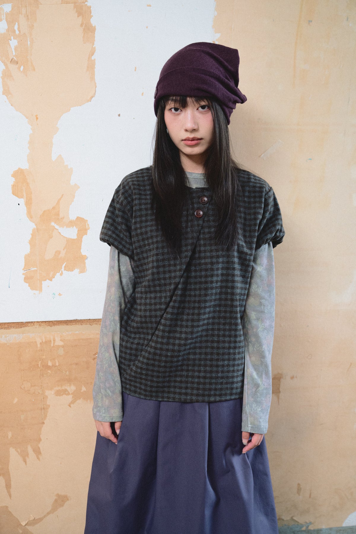Plaid Button-Down Top