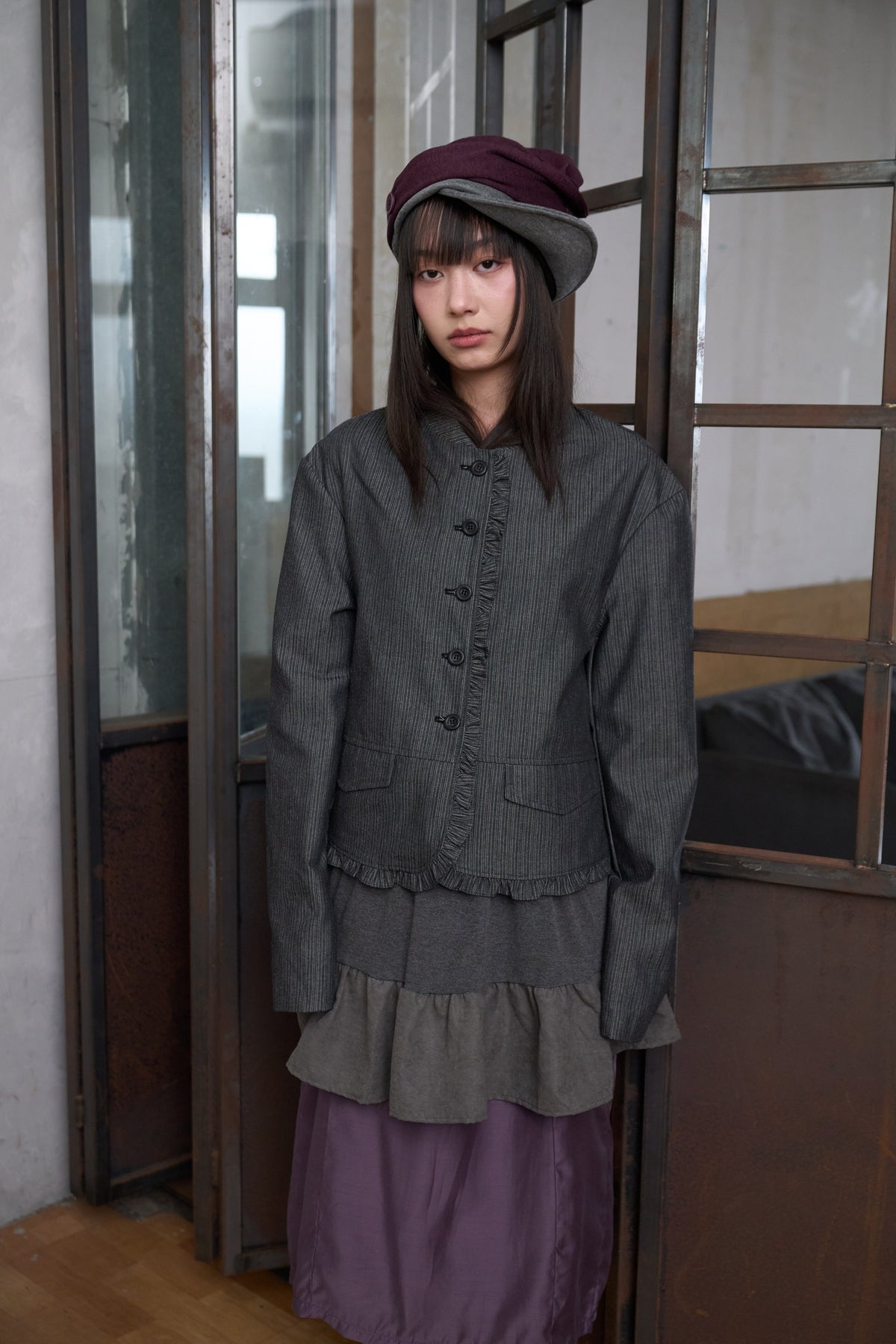 Ruffle-Trimmed Suit Jacket