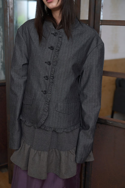 Ruffle-Trimmed Suit Jacket