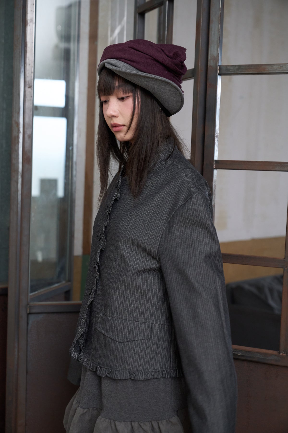 Ruffle-Trimmed Suit Jacket