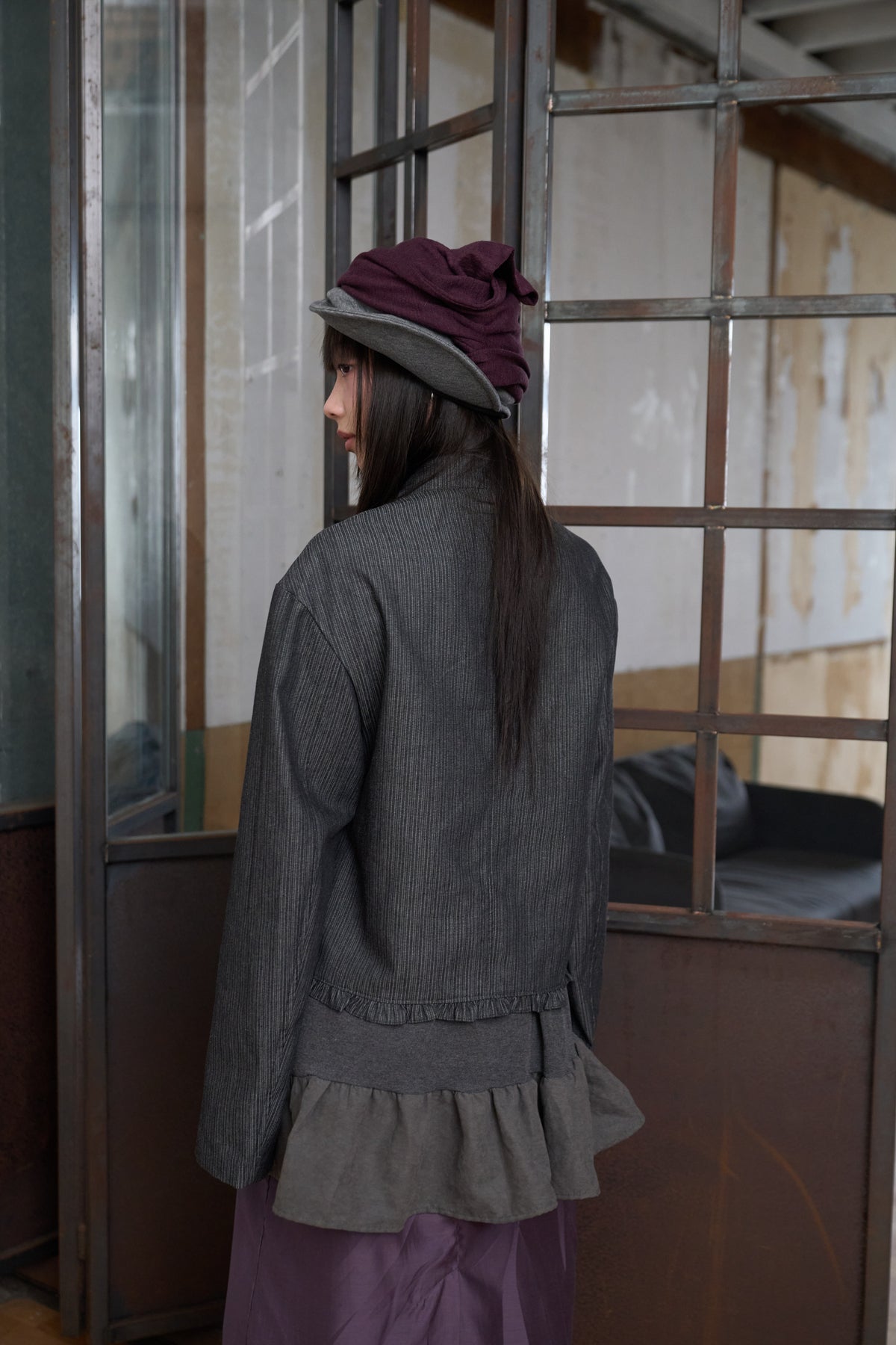 Ruffle-Trimmed Suit Jacket