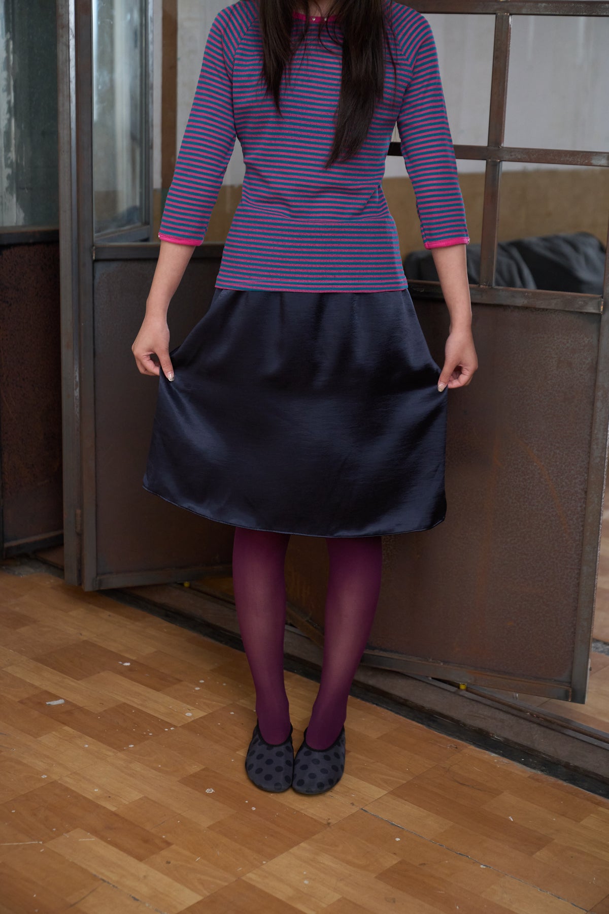 Satin Midi Skirt