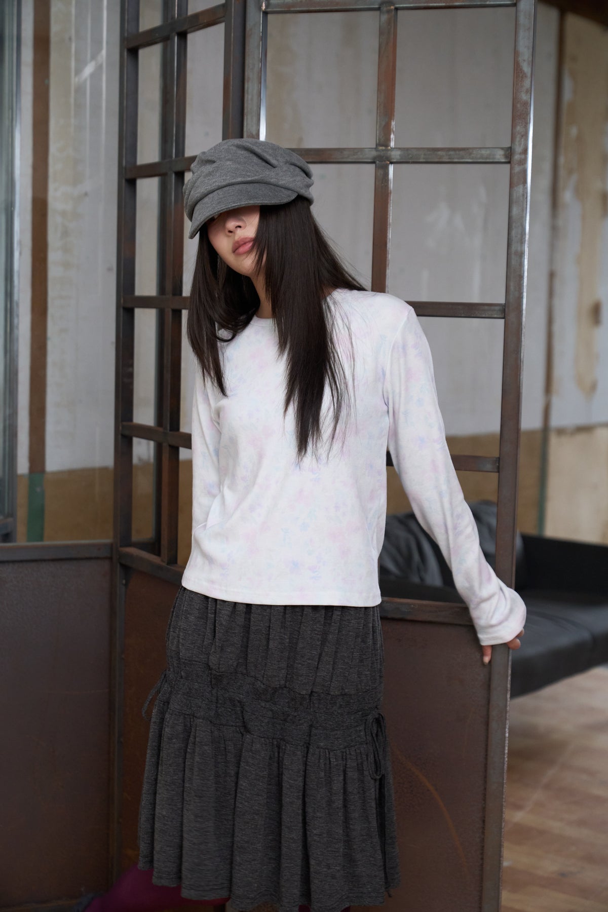 Floral Print Long-Sleeved Top