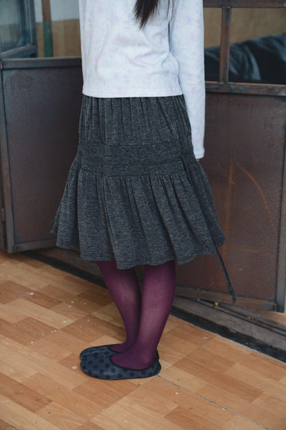 Gathered Drawstring Midi Skirt