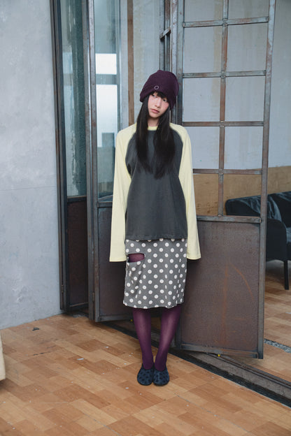 Polka Dot Tie-Waist Cotton Midi Skirt