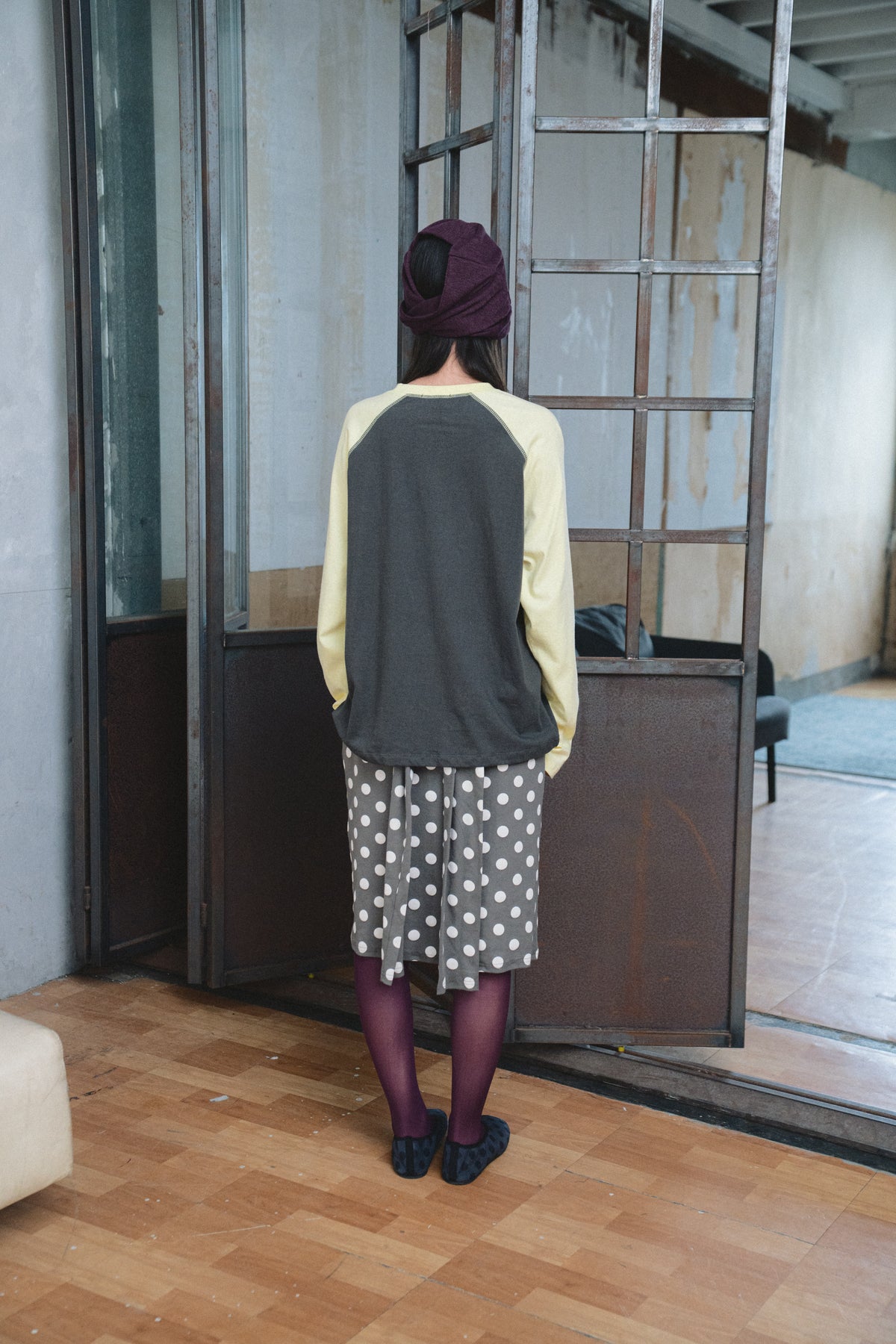 Polka Dot Tie-Waist Cotton Midi Skirt
