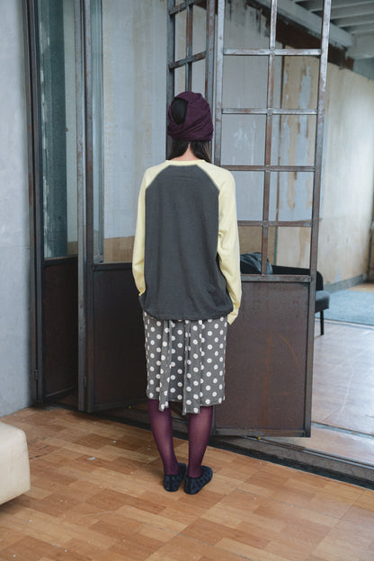 Polka Dot Tie-Waist Cotton Midi Skirt