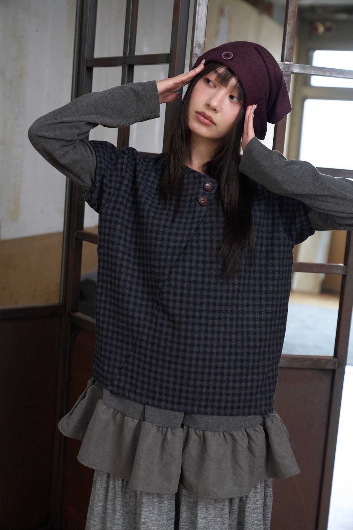 Plaid Button-Down Top