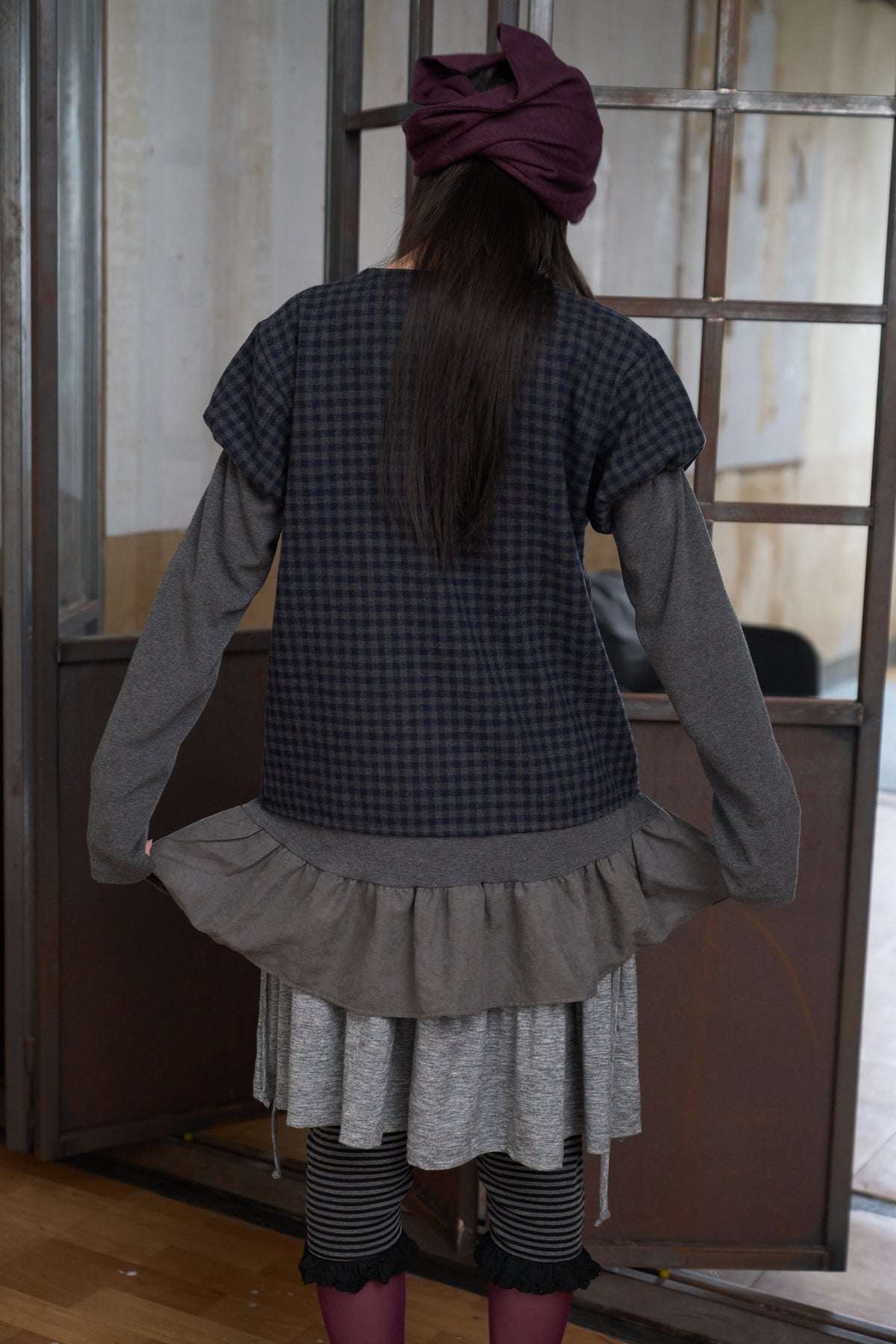 Plaid Button-Down Top