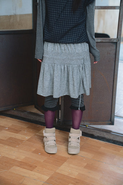 Gathered Drawstring Midi Skirt