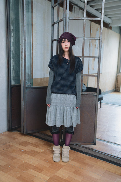 Gathered Drawstring Midi Skirt