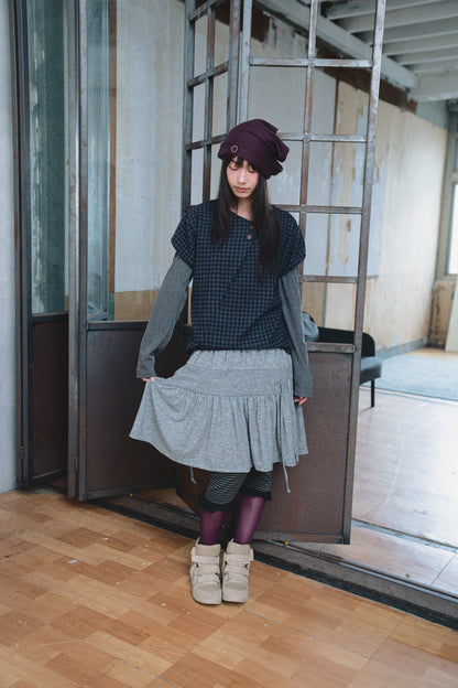 Gathered Drawstring Midi Skirt