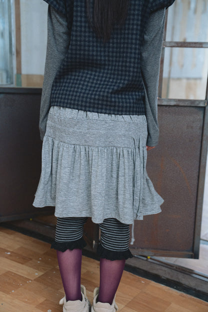 Gathered Drawstring Midi Skirt