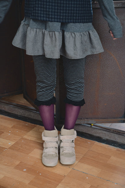 Striped Lace Capri Pants
