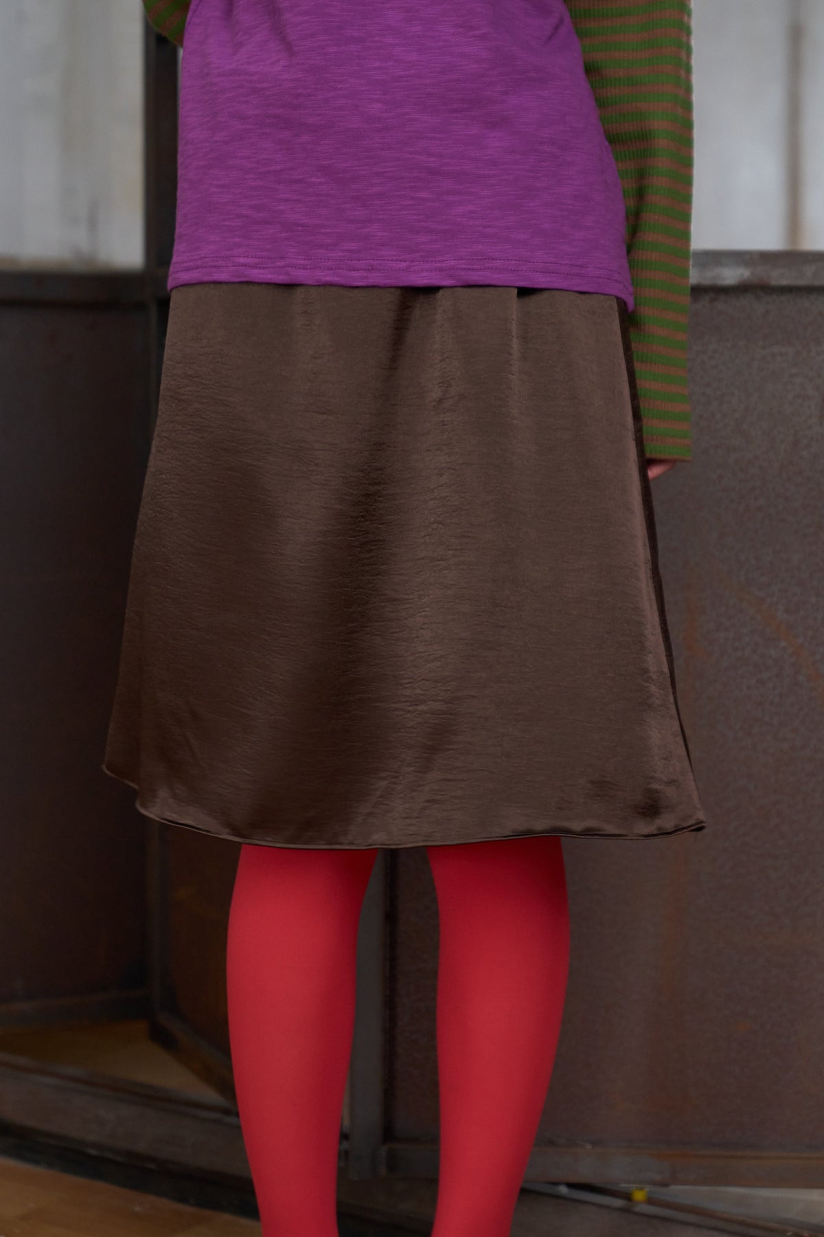 Satin Midi Skirt