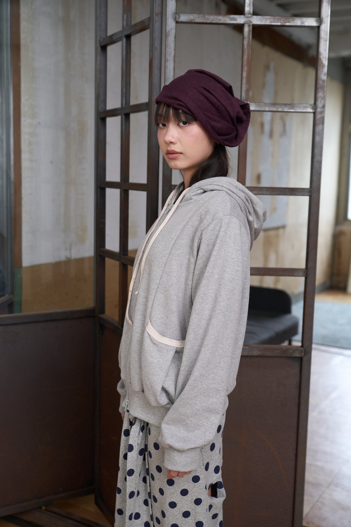 Double-Zip Floral Hooded Jacket