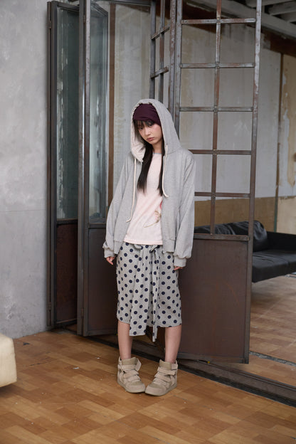Double-Zip Floral Hooded Jacket