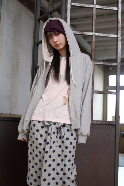 Double-Zip Floral Hooded Jacket