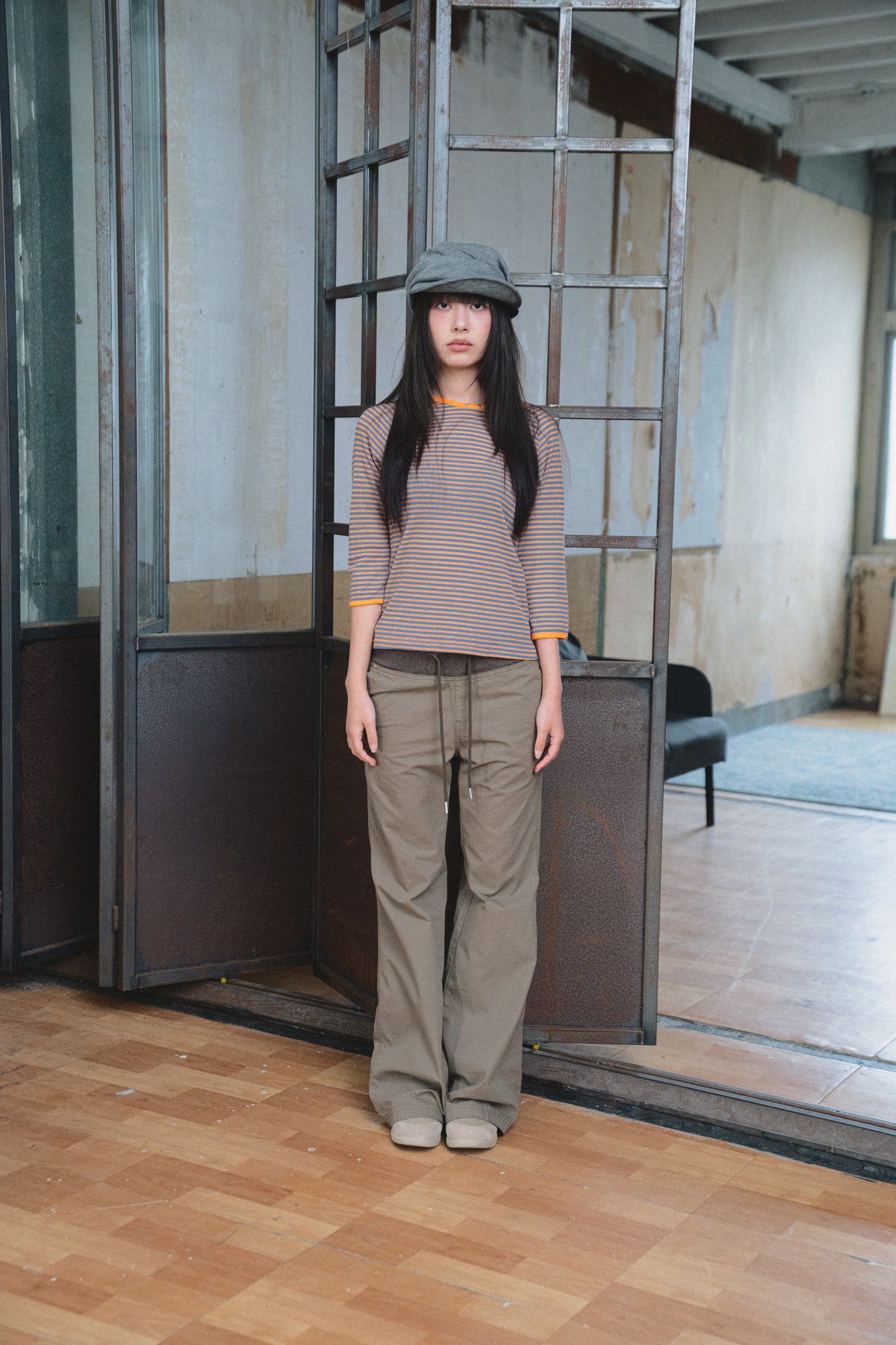 Cotton Workwear Flared Pants