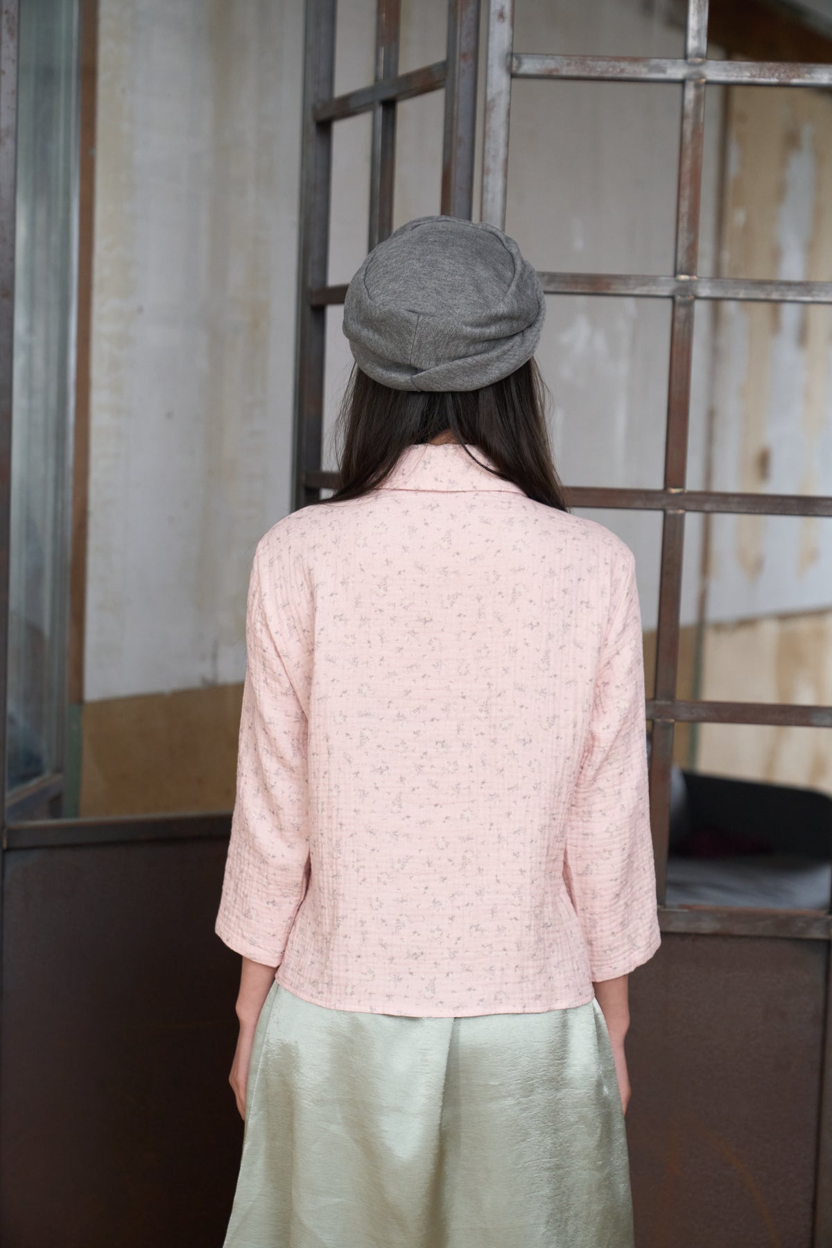 Retro Floral Three-Quarter Sleeve Shirt