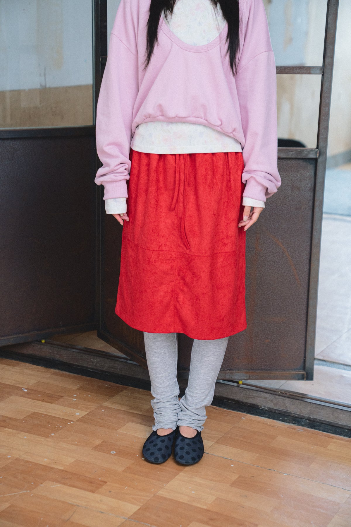 Suede Midi Skirt