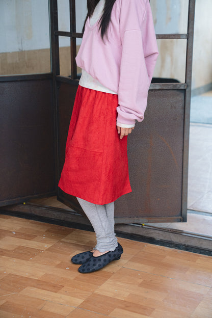 Suede Midi Skirt