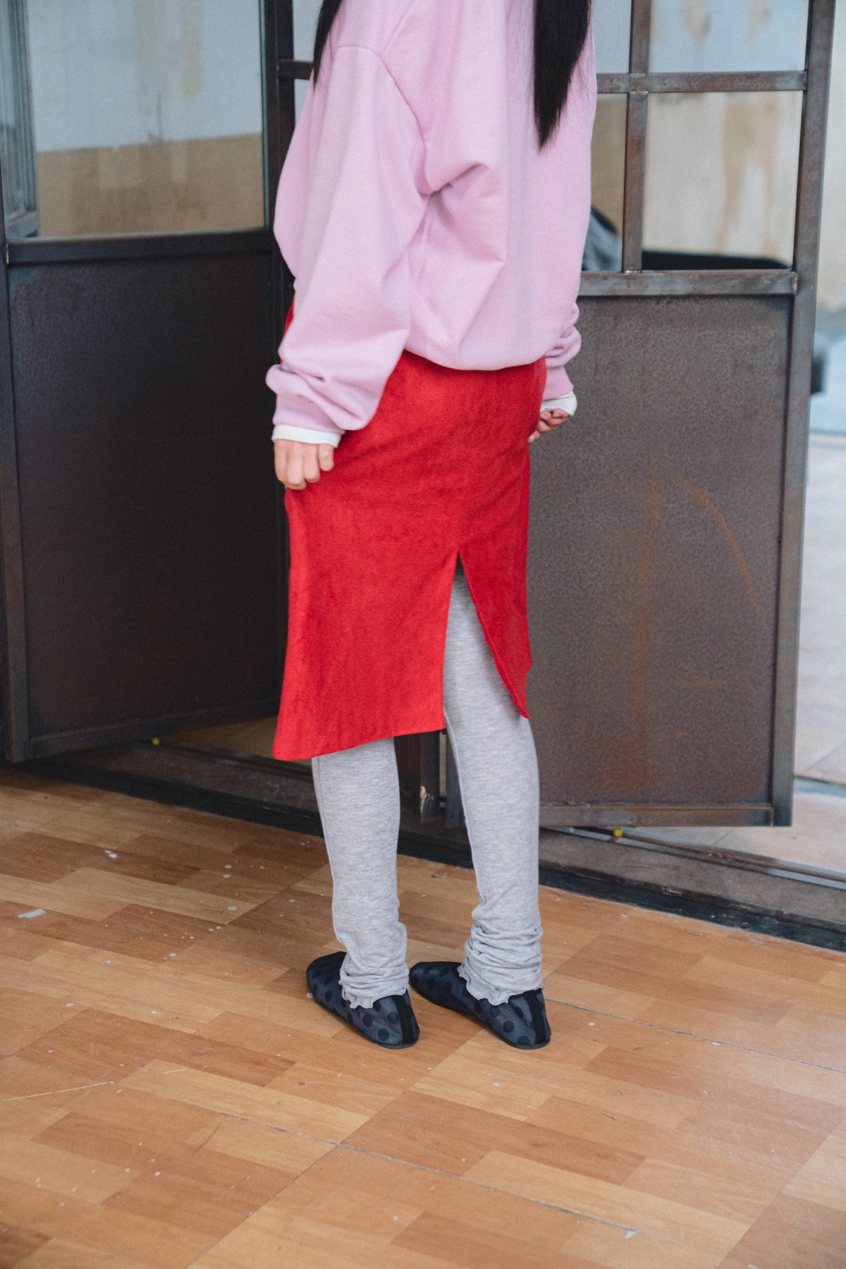 Suede Midi Skirt