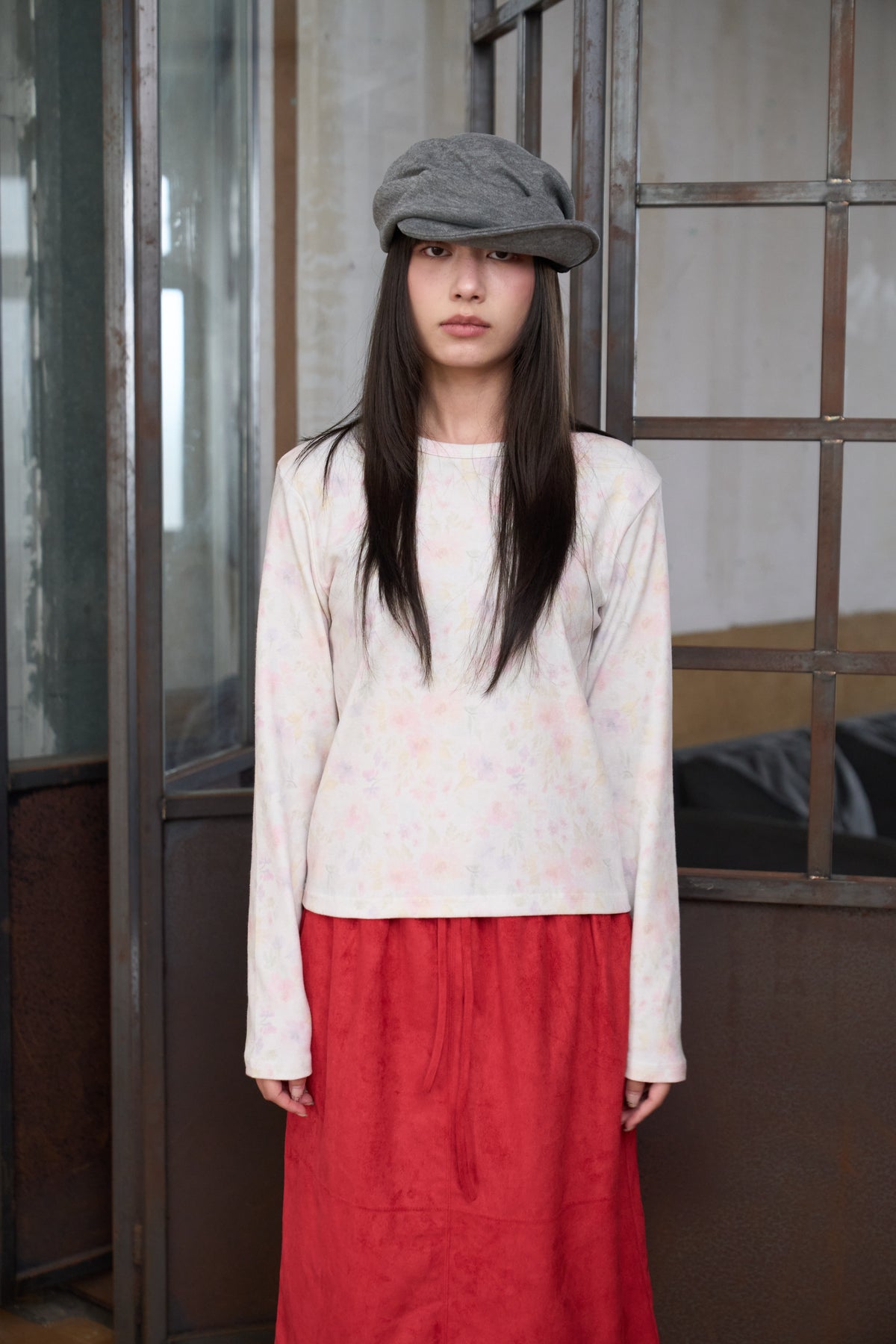 Floral Print Long-Sleeved Top