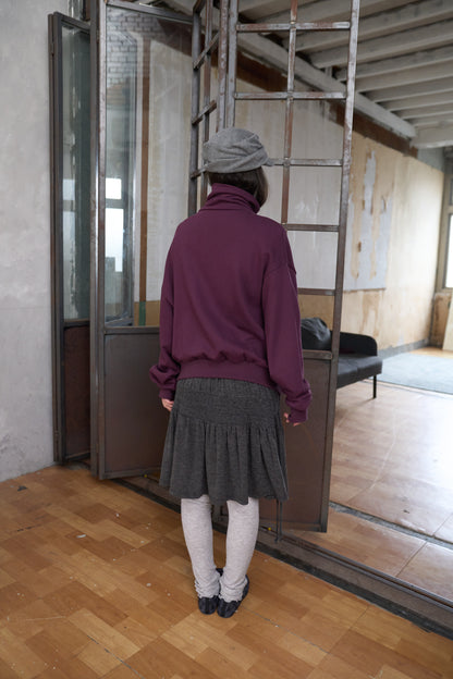 Slanted Button Design Stand Collar Jacke