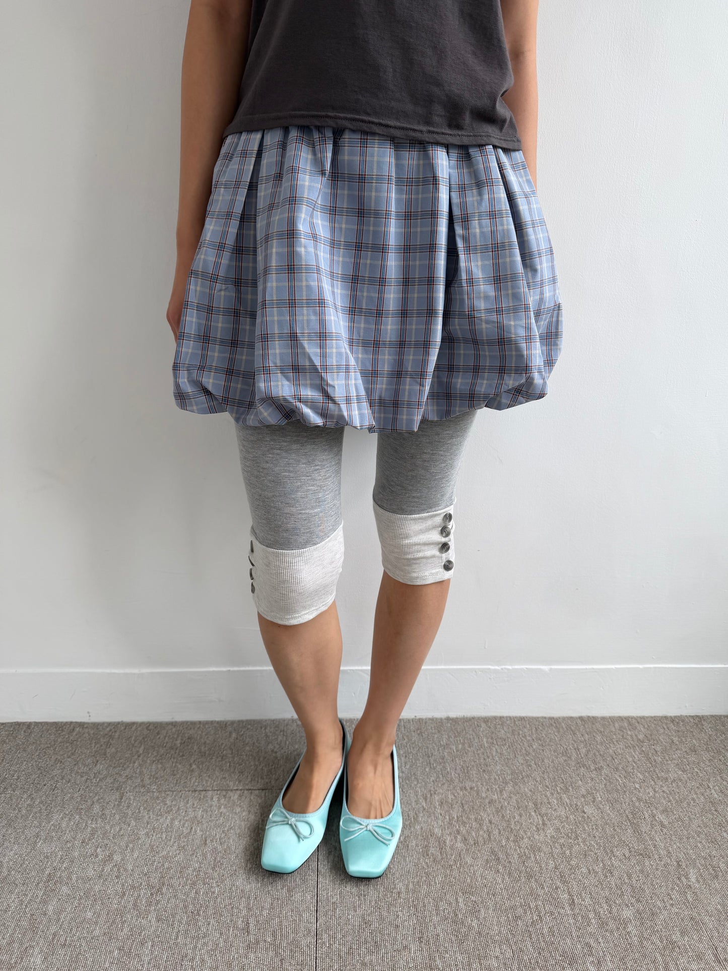 Plaid Balloon Skirt