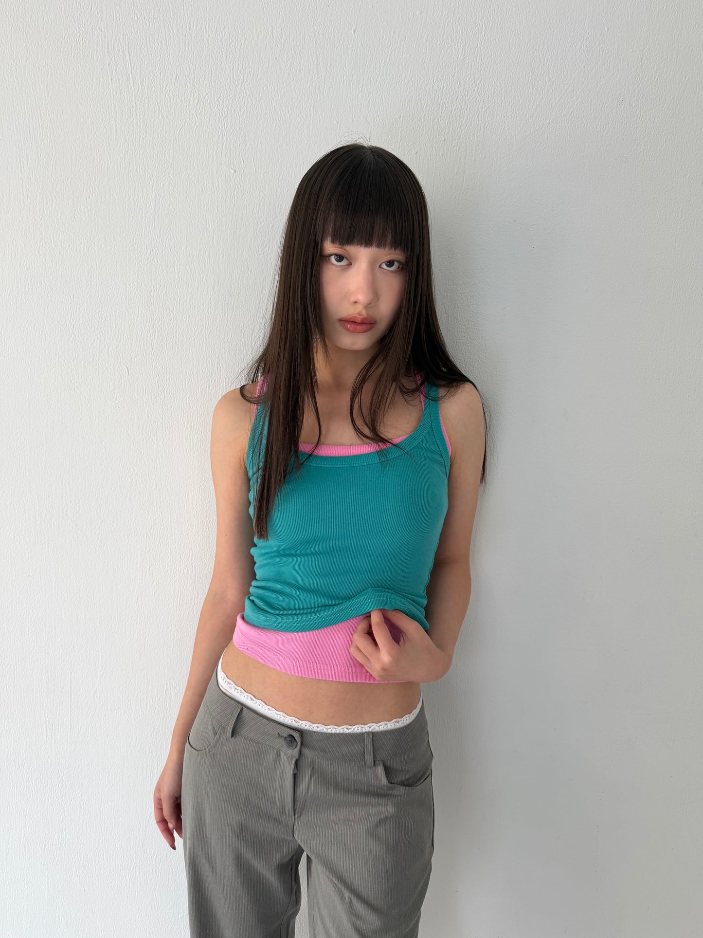 Brightly colored spaghetti strap tank top