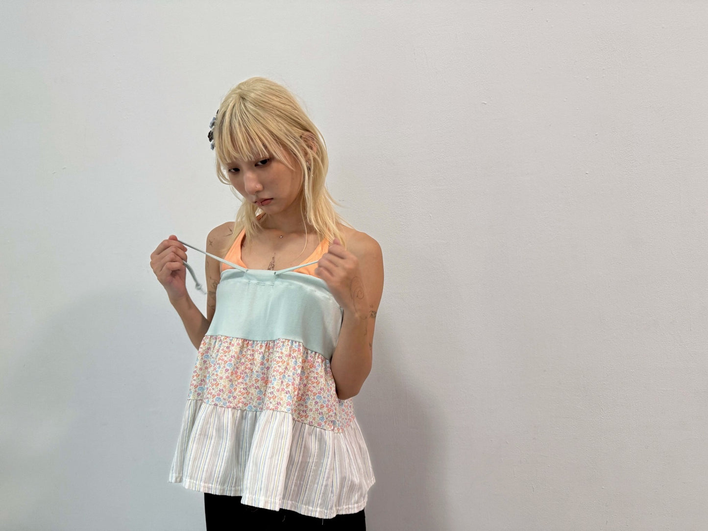 Floral patchwork mini skirt