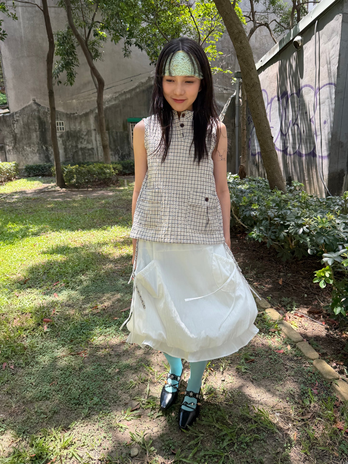 Ruffled Pocket Balloon Skirt