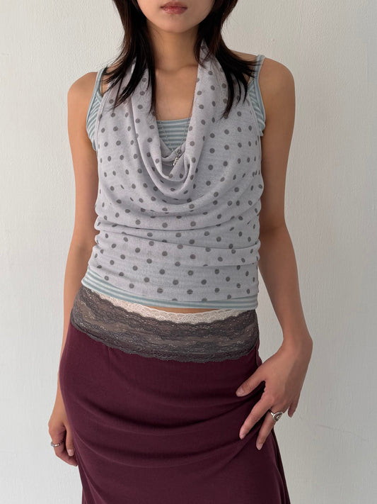 Thin polka dot halter top
