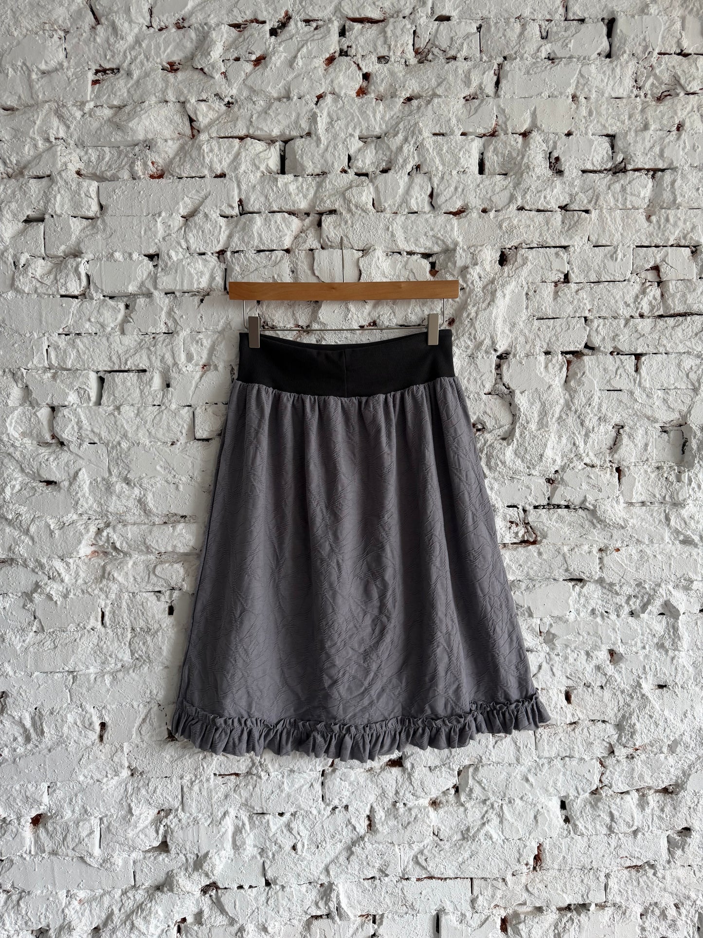 Embossed lace elastic cotton skirt