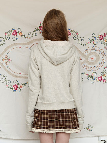 FUN FROM FUN Applique Boho Hoodie, Oatmeal
