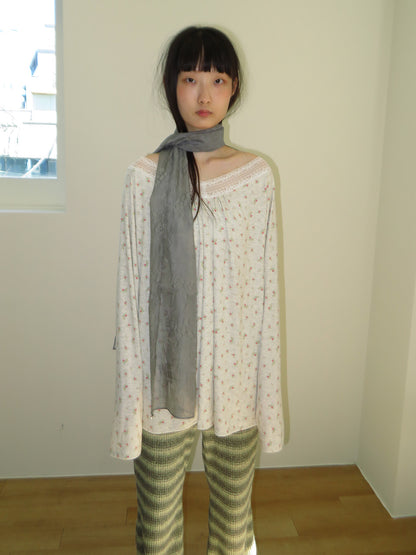 FUN FROM FUN Floral Sheer Scarf, Grey