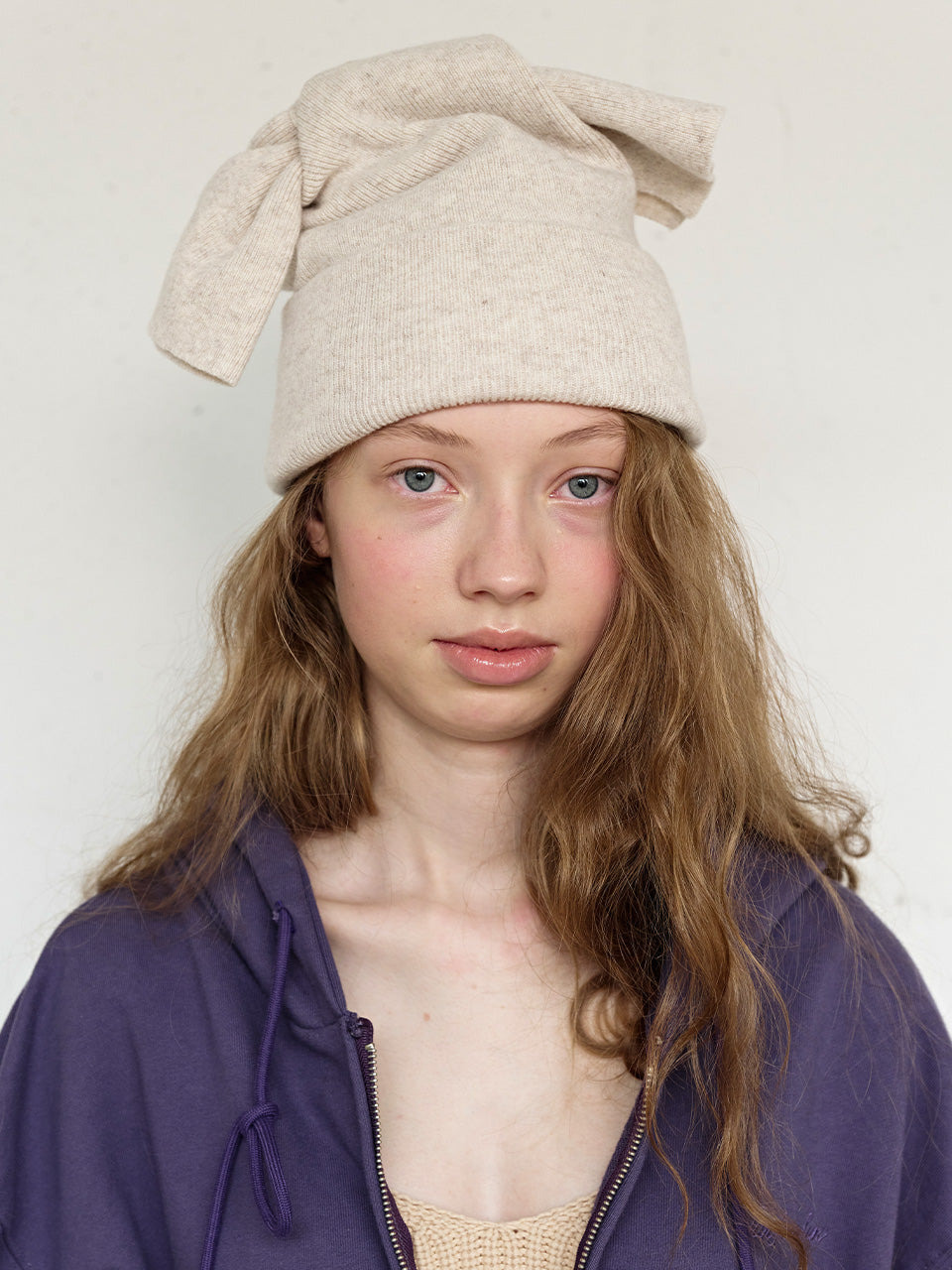 FUN FROM FUN KNOTTED BEANIE, BEIGE
