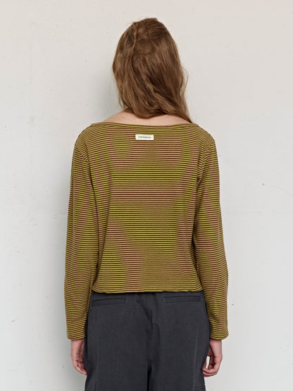 FUN FROM FUN Boat Neck Cardigan, Pickle Green