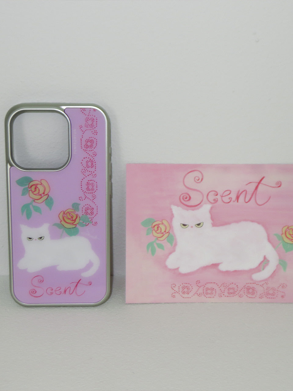 SUNI X FUN FROM FUN White Cat with Yellow Roses Phone Case