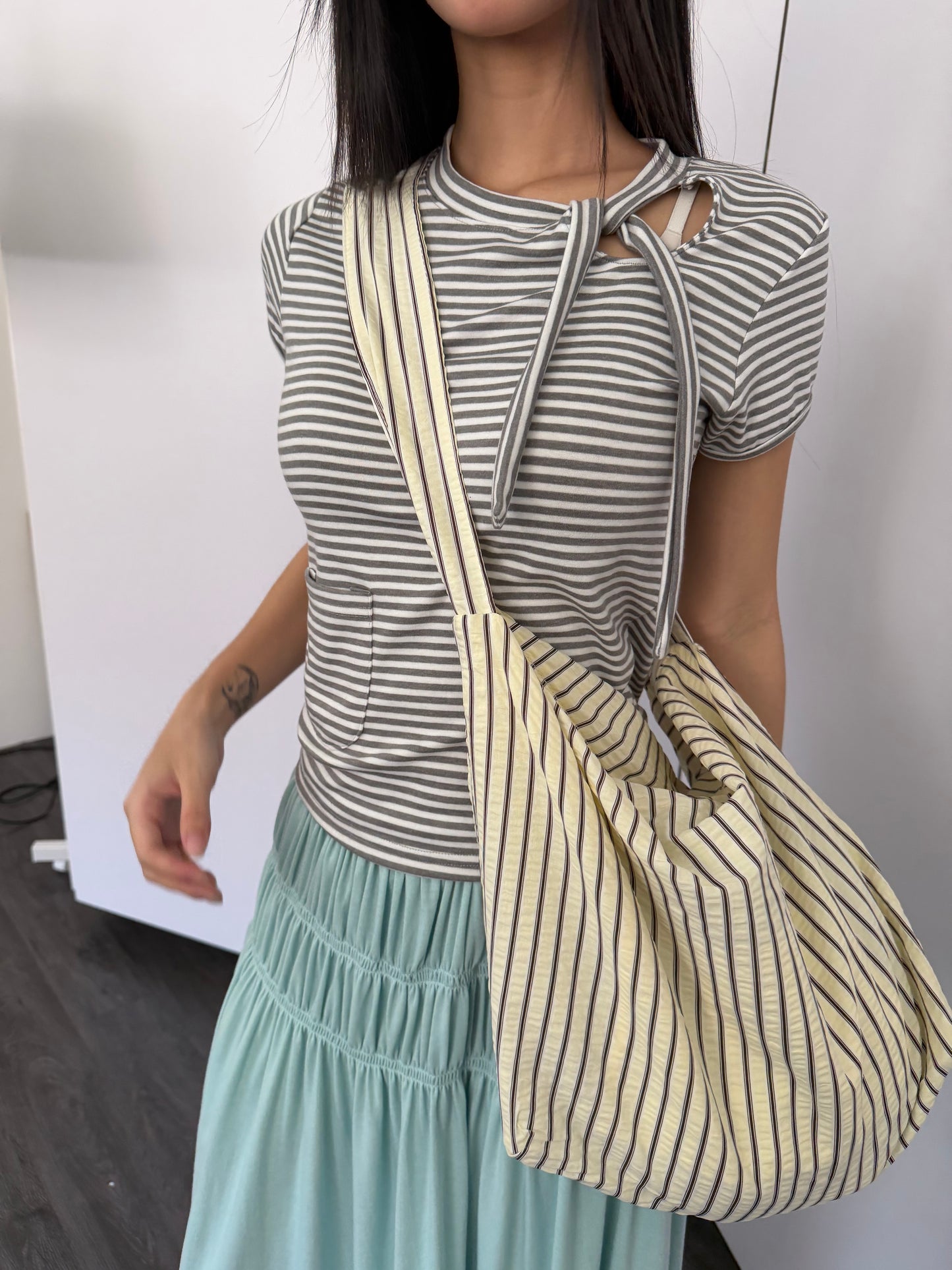 Oversized Striped Bag