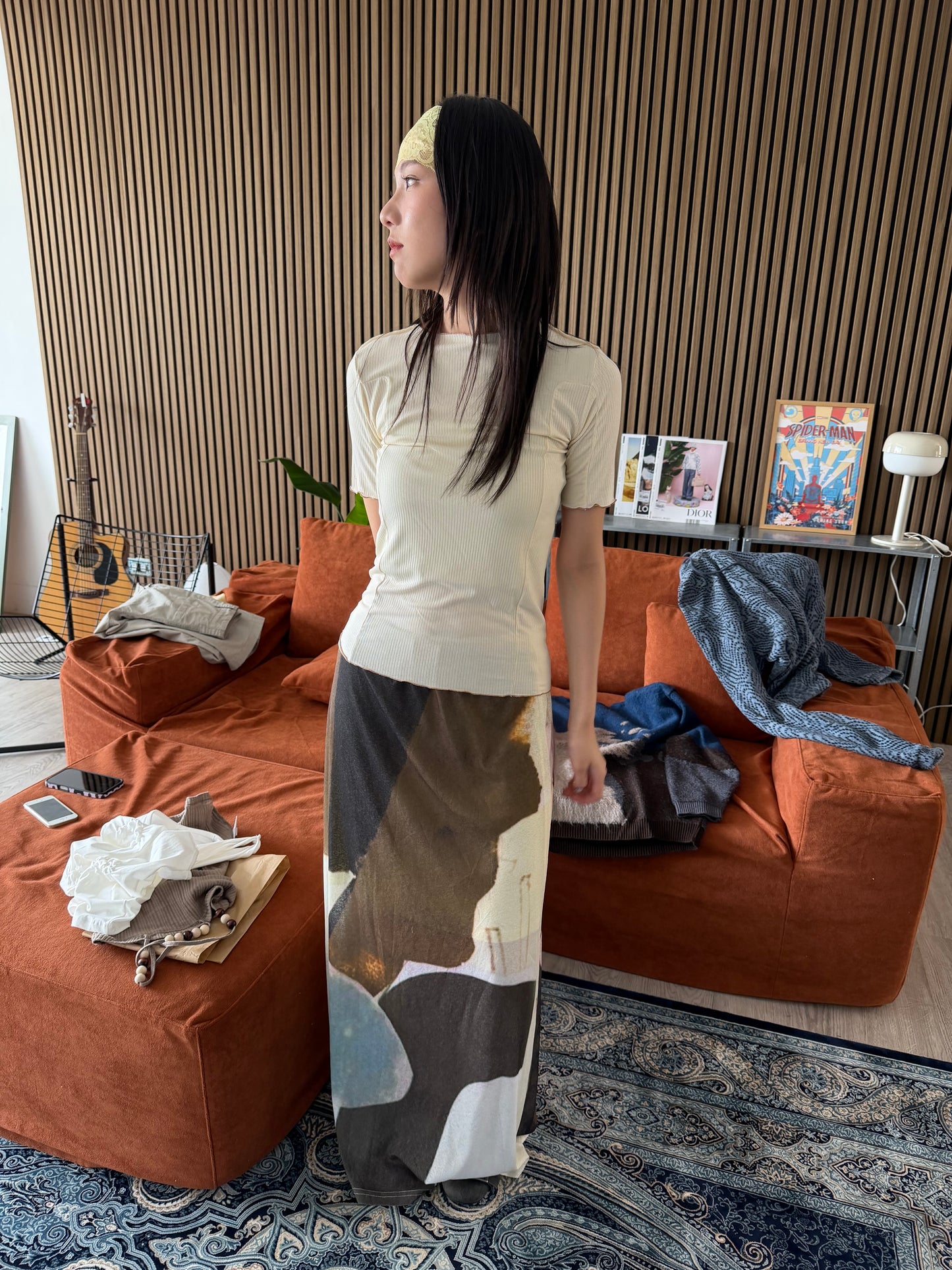 Double-sided printed dress