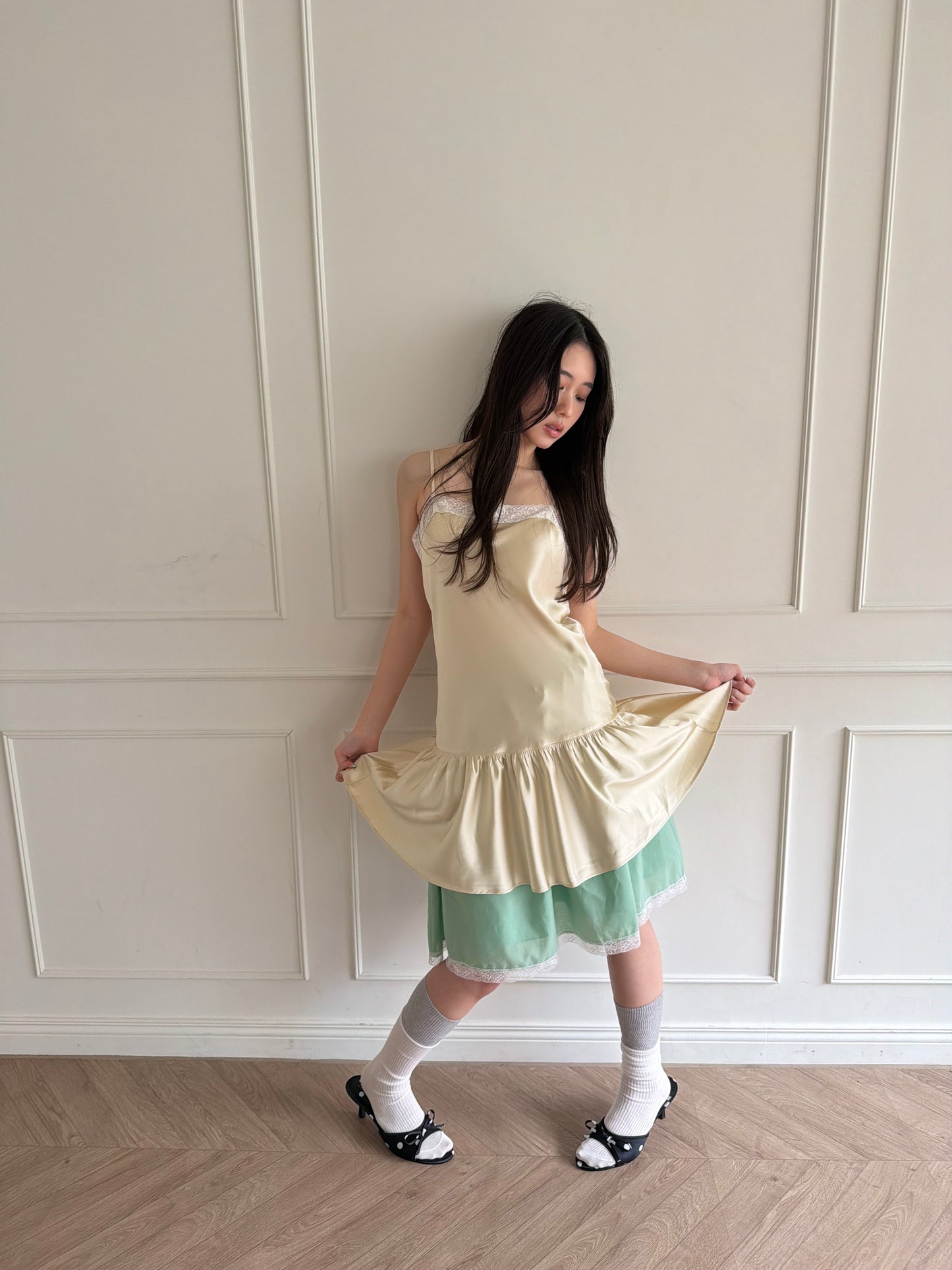 Brightly colored lace puff skirt