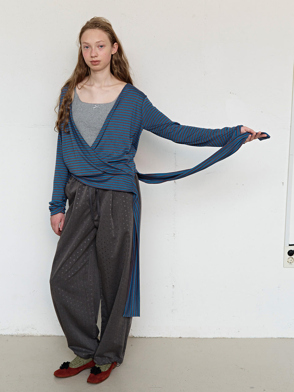 FUN FROM FUN Shadow Dot Wide Pants, Charcoal