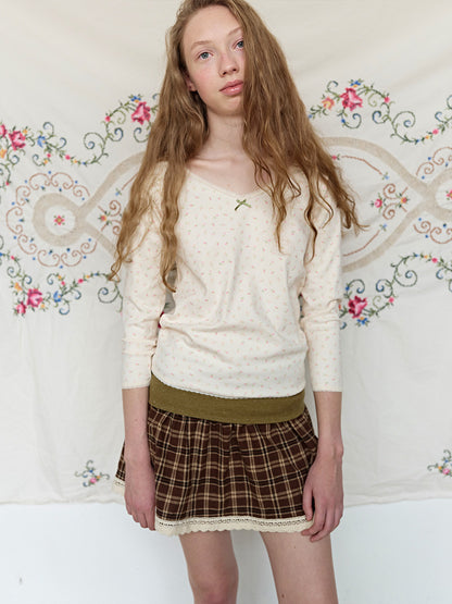FUN FROM FUN Soft Flower Tee, Cream