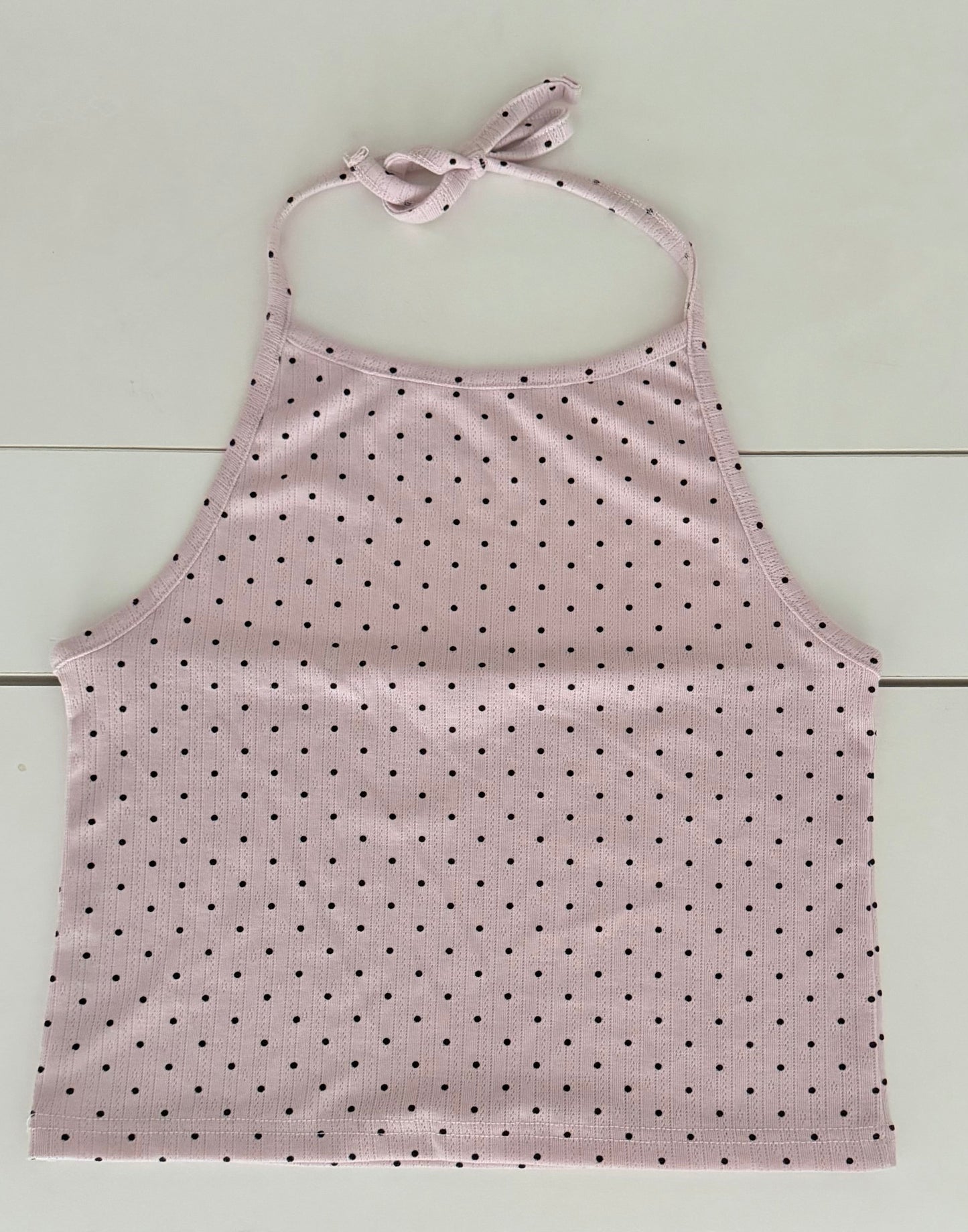 Polka-dot halter top