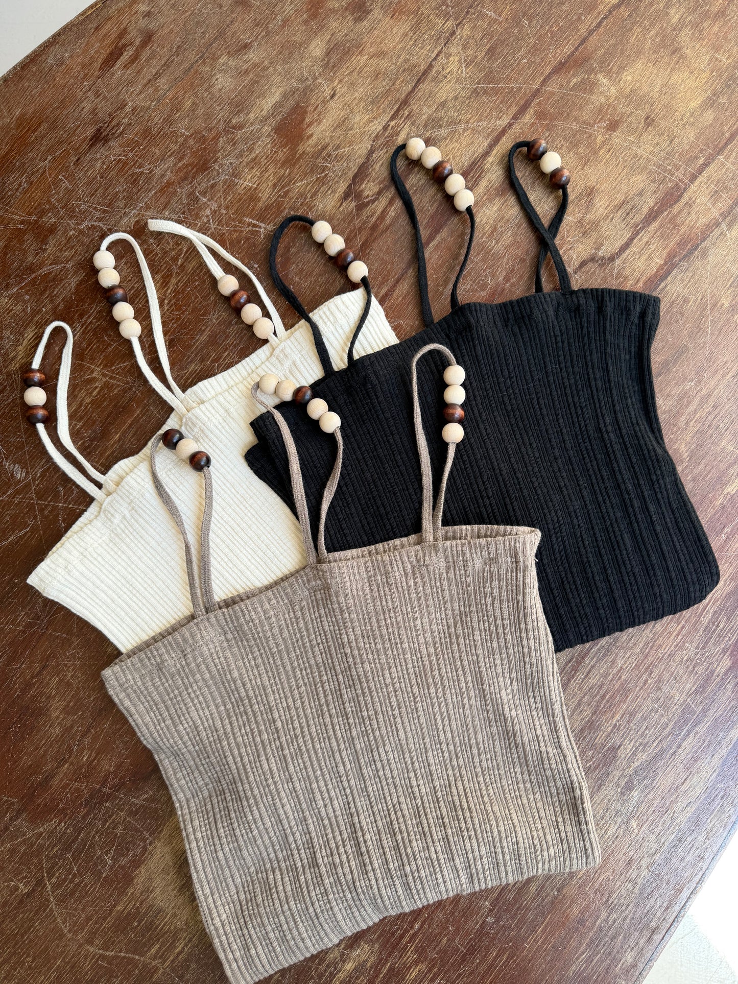 Beaded Ribbed Flat Vest